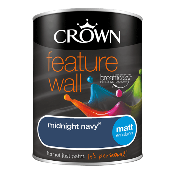 Боя за акцент Crown Feature Wall Midnight Navy 1.25l