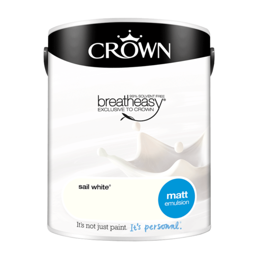 INTERIOR PAINT CROWN MATT EMULSION SAIL WHITE/ 2,5 B&S Commerce