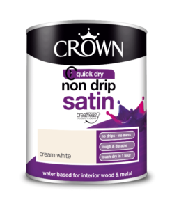Боя за метал и дърво Crown Non Drip Satin 750 ml. Cream White