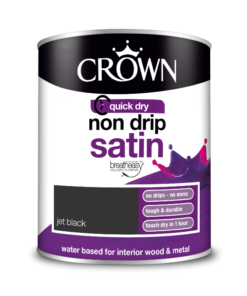 Боя за метал и дърво Crown Non Drip Satin 750 ml. Jet Black