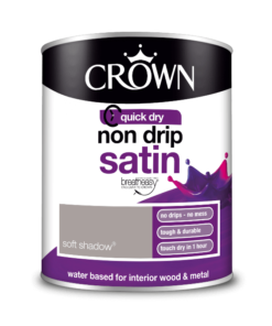 Боя за метал и дърво Crown Non Drip Satin 750 ml. Soft Shadow
